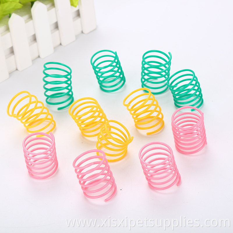 Durable Cat Colorful Plastic Spring Toys Pet Grinding Claws Toys